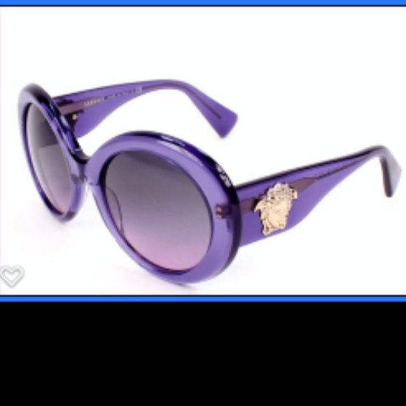 RARE VERSACE PURPLE MEDUSA ROUND SUNGLASSES - Picture 6 of 7